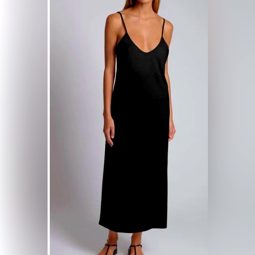 Raquel Allegra Black slip dress 0 NWT